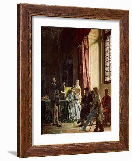 Michelangelo Reciting His Poems to Vittoria Colonna-Francesco Vinea-Framed Giclee Print