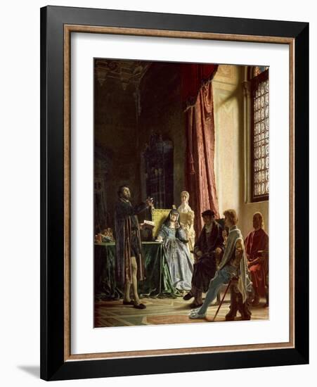 Michelangelo Reciting His Poems to Vittoria Colonna-Francesco Vinea-Framed Giclee Print