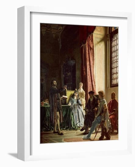 Michelangelo Reciting His Poems to Vittoria Colonna-Francesco Vinea-Framed Giclee Print