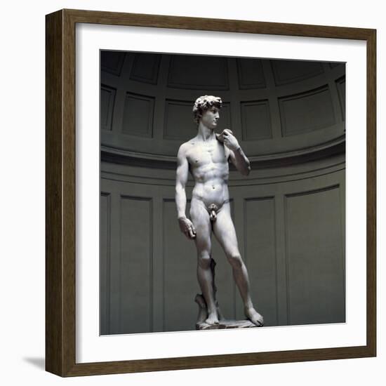 Michelangelo's David, 16th century. Artist: Michelangelo Buonarroti-Michelangelo Buonarroti-Framed Giclee Print