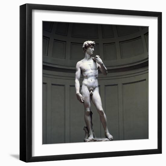 Michelangelo's David, 16th century. Artist: Michelangelo Buonarroti-Michelangelo Buonarroti-Framed Giclee Print