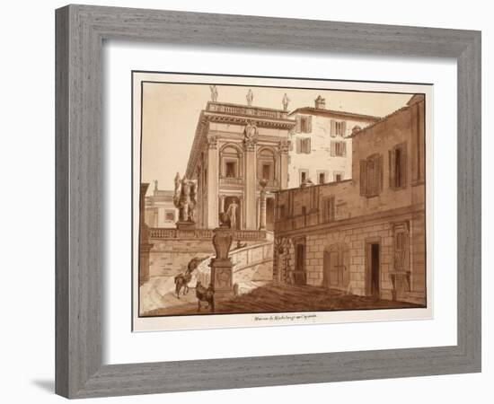 Michelangelo's House on the Capitoline Hill, 1833-Agostino Tofanelli-Framed Giclee Print