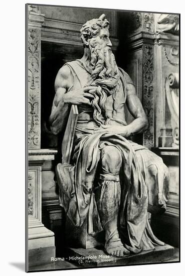 Michelangelo's Moses-null-Mounted Art Print