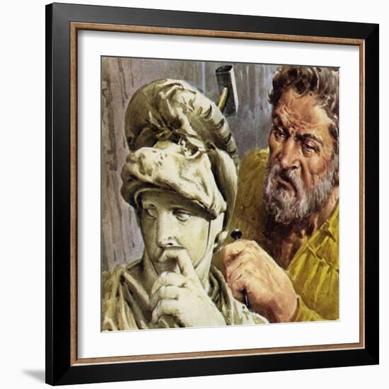 Michelangelo Worked on a Chapel Which Was to Contain the Tombs of the De Medici Family-null-Framed Giclee Print
