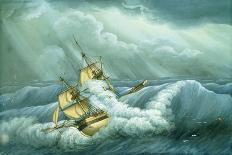 Ship Mount Vernon of Salem Outrunning a French Fleet-Michele Felice Corne-Premier Image Canvas