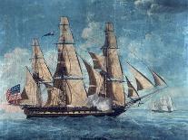 Ship Mount Vernon of Salem Outrunning a French Fleet-Michele Felice Corne-Premier Image Canvas