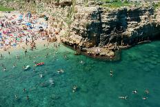 Italia, Apulia, Polignano a Mare. Crowded beach on a weekend. green.-Michele Molinari-Photographic Print