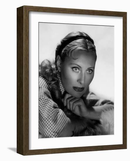 Michele Morgan (b/w photo)-null-Framed Photo