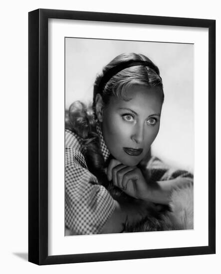 Michele Morgan (b/w photo)-null-Framed Photo