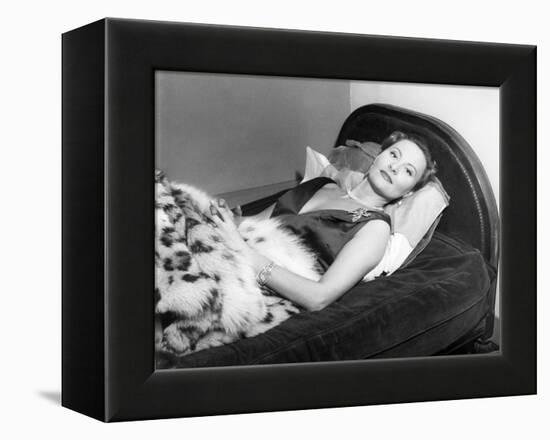 Michèle Morgan Laid on a Bed, 1951-Marcel Begoin-Framed Premier Image Canvas