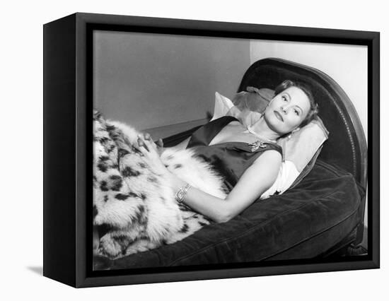 Michèle Morgan Laid on a Bed, 1951-Marcel Begoin-Framed Premier Image Canvas