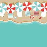 Beach Umbrellas Flat Design Background. EPS 10 Vector Royalty Free Stock Illustration for Greeting-Michele Paccione-Art Print