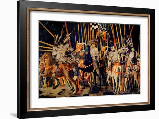 Micheletto da Cotignola Engages in Battle (Battle of San Romano)-Paolo Uccello-Framed Art Print