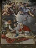 Dead Christ, Adored by Pope Pius V, Ca 1571-1572-Micheli Parrasio-Mounted Giclee Print