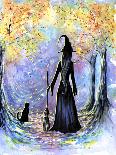 Witch and Black Cat-Michelle Faber-Giclee Print