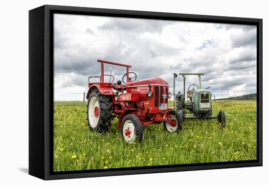 Michelstadt, Hesse, Germany, Tractors, "Hanomag R 217 S", Built in 1959 and "Man2F1", Built in 1958-Bernd Wittelsbach-Framed Premier Image Canvas