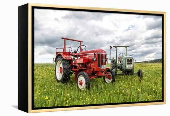 Michelstadt, Hesse, Germany, Tractors, "Hanomag R 217 S", Built in 1959 and "Man2F1", Built in 1958-Bernd Wittelsbach-Framed Premier Image Canvas