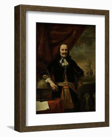 Michiel De Ruyter as Lieutenant-Admiral-Ferdinand Bol-Framed Art Print