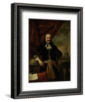 Michiel De Ruyter as Lieutenant-Admiral-Ferdinand Bol-Framed Art Print