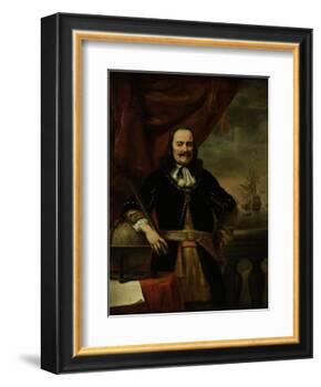 Michiel De Ruyter as Lieutenant-Admiral-Ferdinand Bol-Framed Art Print