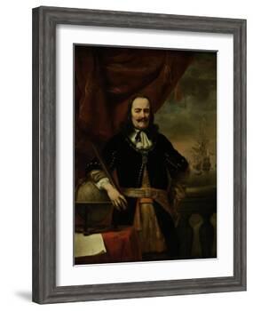 Michiel De Ruyter as Lieutenant-Admiral-Ferdinand Bol-Framed Art Print