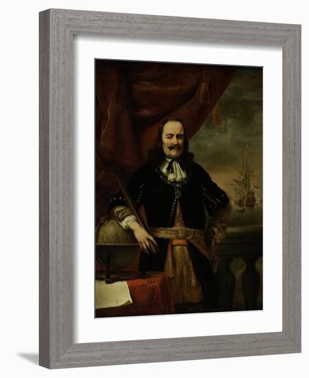 Michiel De Ruyter as Lieutenant-Admiral-Ferdinand Bol-Framed Art Print