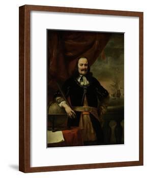 Michiel De Ruyter as Lieutenant-Admiral-Ferdinand Bol-Framed Art Print