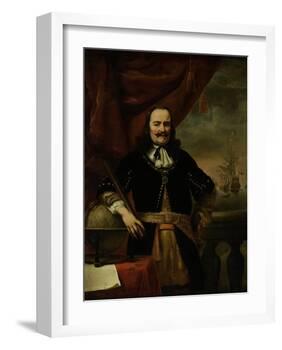 Michiel De Ruyter as Lieutenant-Admiral-Ferdinand Bol-Framed Art Print