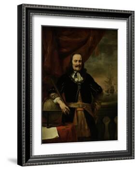 Michiel De Ruyter as Lieutenant-Admiral-Ferdinand Bol-Framed Art Print