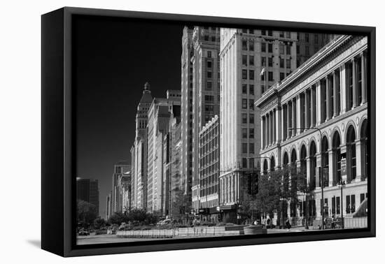 Michigan Avenue Chicago BW-Steve Gadomski-Framed Premier Image Canvas