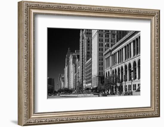 Michigan Avenue Chicago BW-Steve Gadomski-Framed Photographic Print