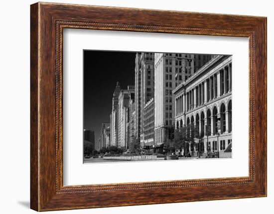 Michigan Avenue Chicago BW-Steve Gadomski-Framed Photographic Print