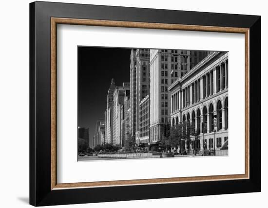 Michigan Avenue Chicago BW-Steve Gadomski-Framed Photographic Print