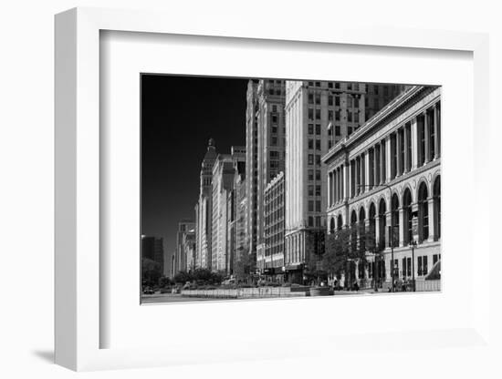 Michigan Avenue Chicago BW-Steve Gadomski-Framed Photographic Print