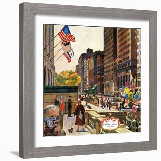 "Michigan Avenue, Chicago," October 15, 1960-John Falter-Framed Giclee Print