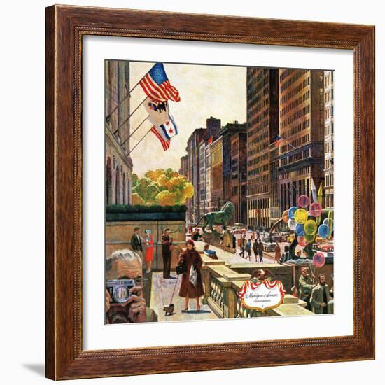 "Michigan Avenue, Chicago," October 15, 1960-John Falter-Framed Giclee Print