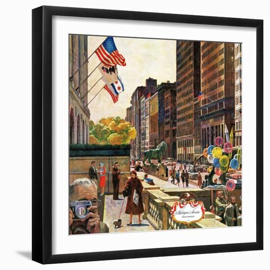 "Michigan Avenue, Chicago," October 15, 1960-John Falter-Framed Giclee Print