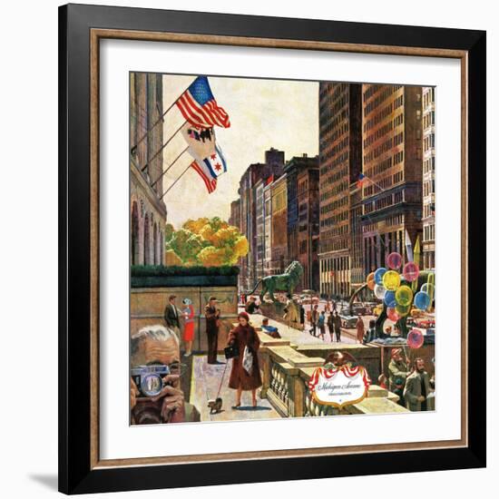 "Michigan Avenue, Chicago," October 15, 1960-John Falter-Framed Giclee Print