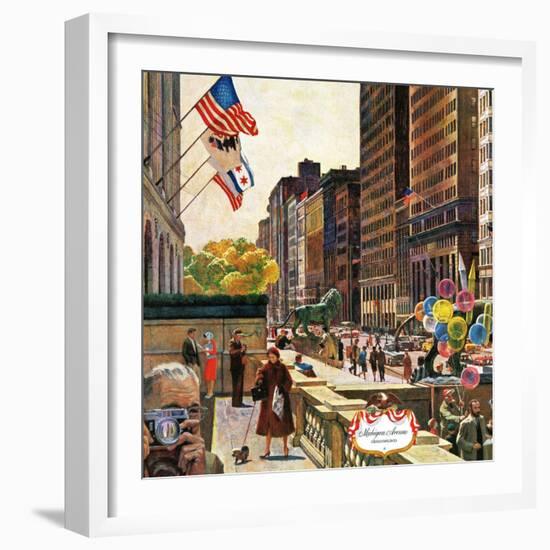 "Michigan Avenue, Chicago," October 15, 1960-John Falter-Framed Giclee Print