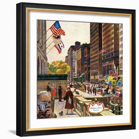 "Michigan Avenue, Chicago," October 15, 1960-John Falter-Framed Giclee Print