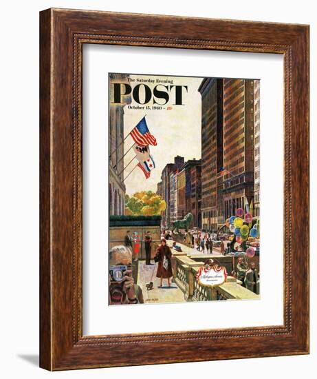 "Michigan Avenue, Chicago," Saturday Evening Post Cover, October 15, 1960-John Falter-Framed Giclee Print