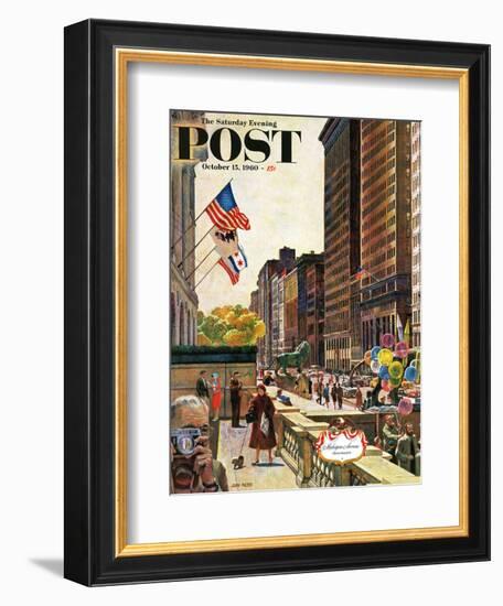 "Michigan Avenue, Chicago," Saturday Evening Post Cover, October 15, 1960-John Falter-Framed Giclee Print