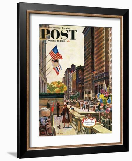 "Michigan Avenue, Chicago," Saturday Evening Post Cover, October 15, 1960-John Falter-Framed Giclee Print