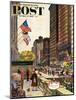 "Michigan Avenue, Chicago," Saturday Evening Post Cover, October 15, 1960-John Falter-Mounted Giclee Print