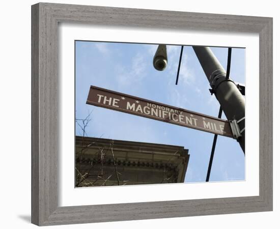 Michigan Avenue or the Magnificent Mile, Famous for Its Shopping, Chicago, Illinois, USA-R H Productions-Framed Photographic Print