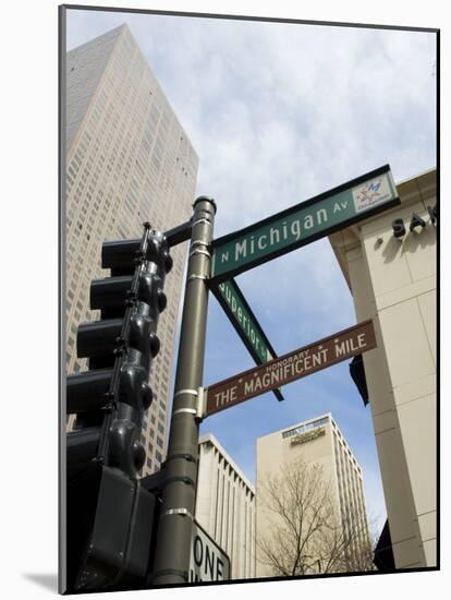 Michigan Avenue or the Magnificent Mile, Famous for Its Shopping, Chicago, Illinois, USA-R H Productions-Mounted Photographic Print