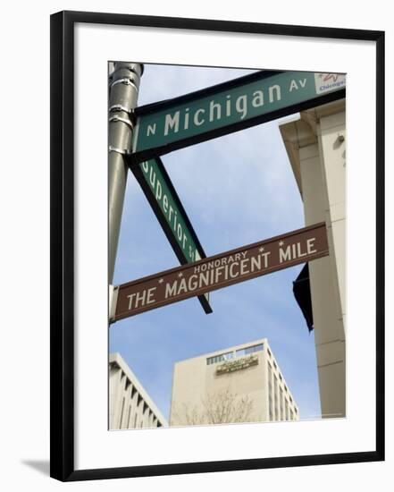 Michigan Avenue or the Magnificent Mile, Famous for Its Shopping, Chicago, Illinois, USA-Robert Harding-Framed Photographic Print