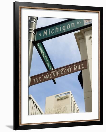 Michigan Avenue or the Magnificent Mile, Famous for Its Shopping, Chicago, Illinois, USA-Robert Harding-Framed Photographic Print