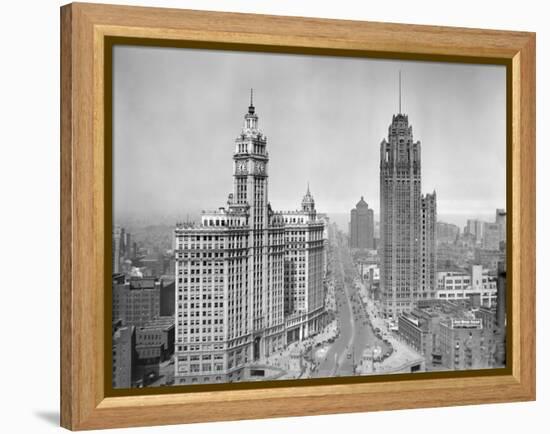 Michigan Avenue View in Chicago, Ca. 1925-null-Framed Premier Image Canvas