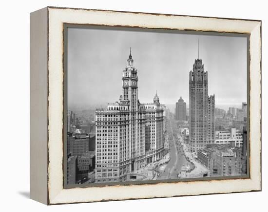 Michigan Avenue View in Chicago, Ca. 1925-null-Framed Premier Image Canvas